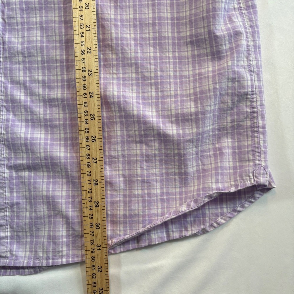 Bonobos Button Down Shirt XXL Long Purple White Plaid Standard Fit Long Sleeve - Picture 7 of 9